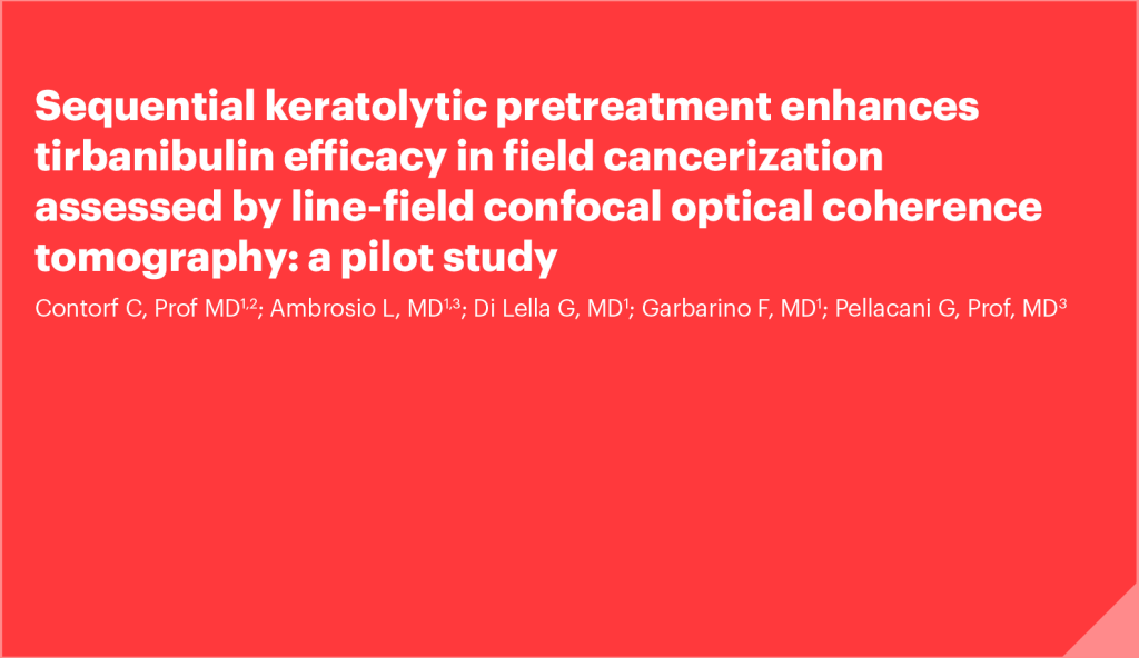 Sequential keratolytic pretreatment enhances tirbanibulin efficacy in field cancerization assessed by line-field confocal optical coherence tomography: a pilot studv